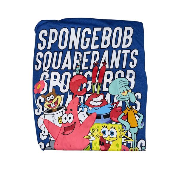SpongeBob SquarePants Blue Mens Med Shirt Patrick Sandy Squidward Gary Mr Krabs - Picture 1 of 3